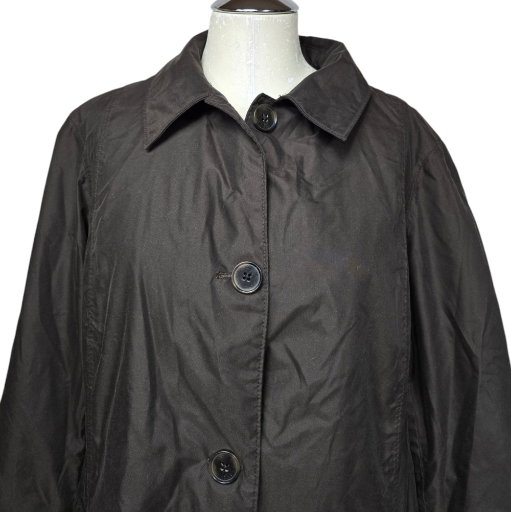 Lands' End Dark Brown Button Down Lightweight Coa… - image 2